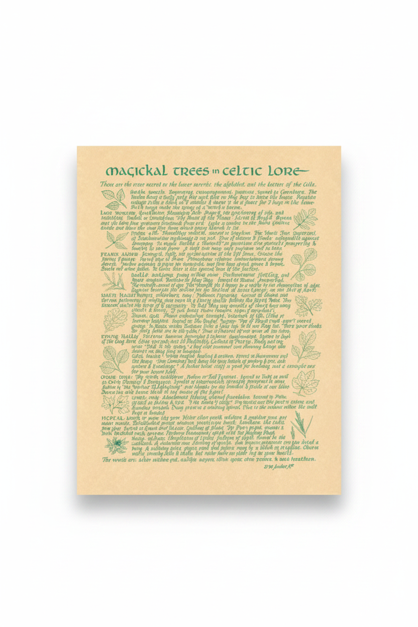 Celtic Trees Poster by AzureGreen, 8.5 x 11 Inches