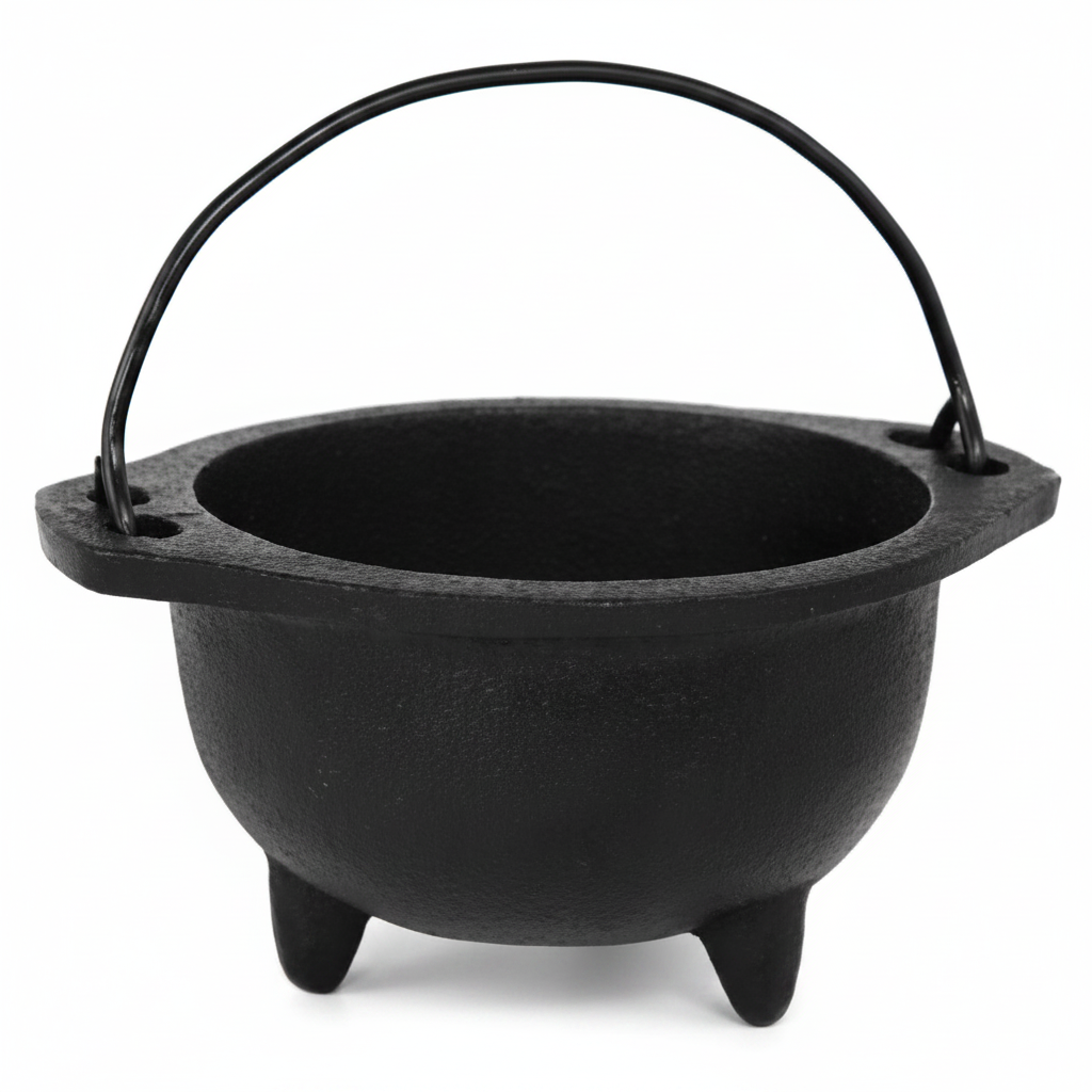 Cast Iron Cauldron with Handle, 6 Inch