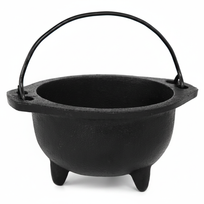 Cast Iron Cauldron with Handle, 6 Inch
