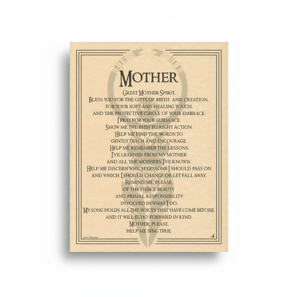 Great Mother Spirit Poster, 8.5" x 11"