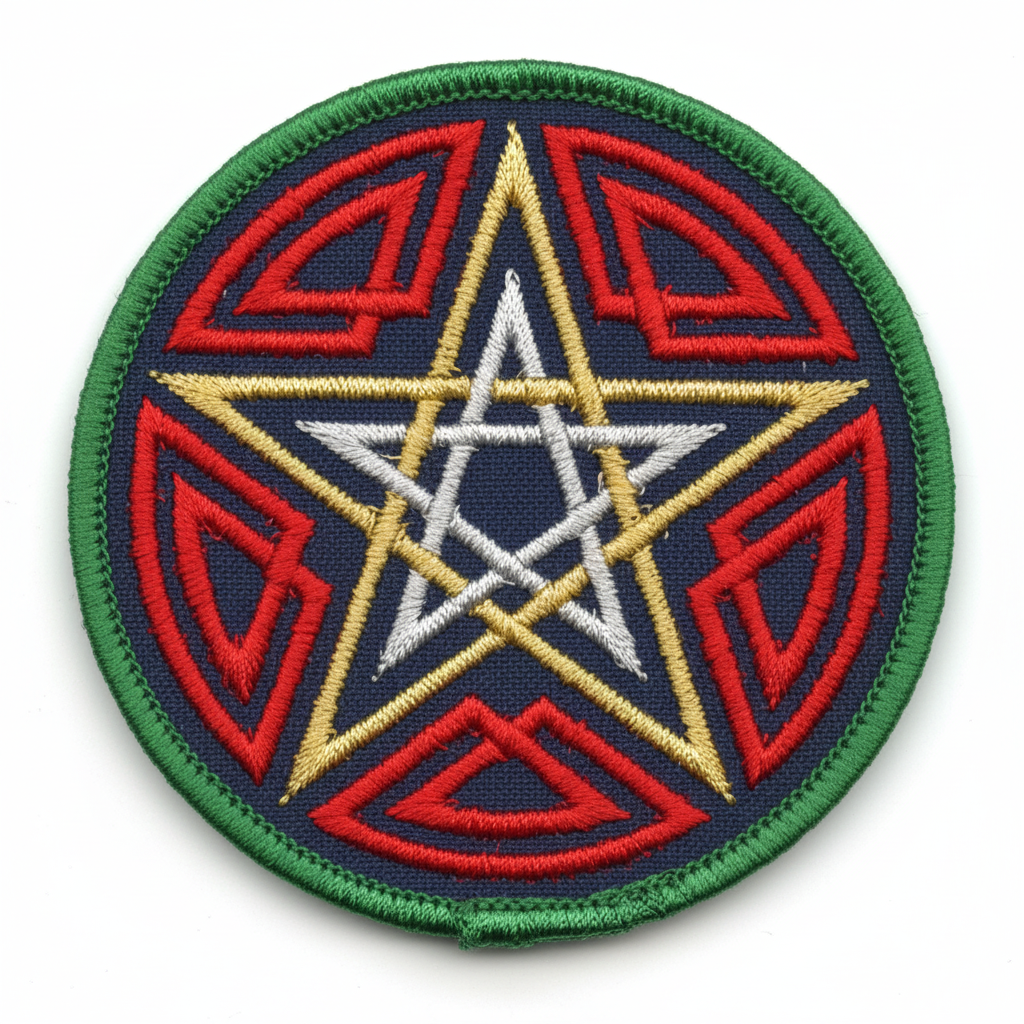 Celtic Pentacle Embroidered Patch, 3 Inch
