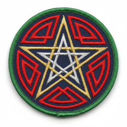 Celtic Pentacle Embroidered Patch, 3 Inch