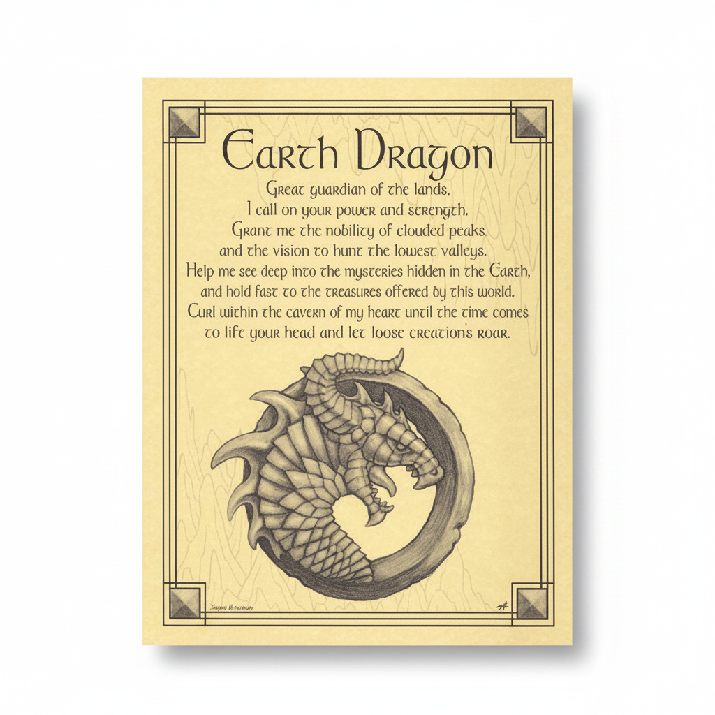 Earth Dragon Poster, 8.5" x 11"