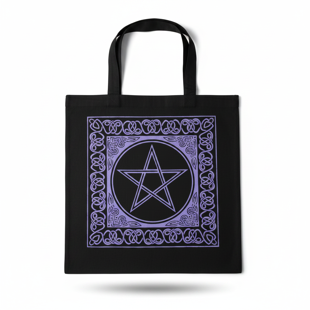 Celtic Pentacle Cotton Tote Bag, 18 x 18 Inches