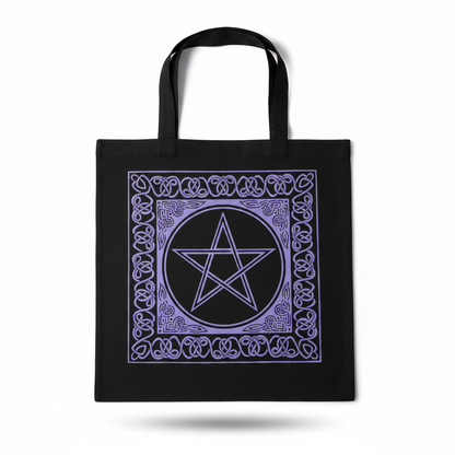 Celtic Pentacle Cotton Tote Bag, 18 x 18 Inches