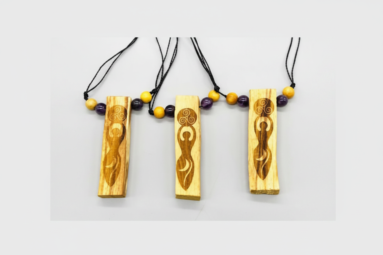 Goddess Palo Santo Amethyst Necklaces, Set of 3