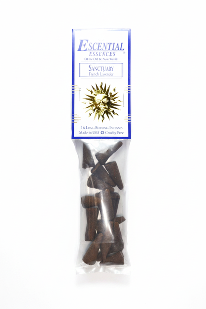 French Lavender Incense Cones by Escential Essences, 16 Cones