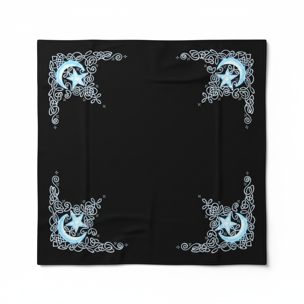 Celtic Moon Altar Cloth or Scarf, 36 x 36 Inches