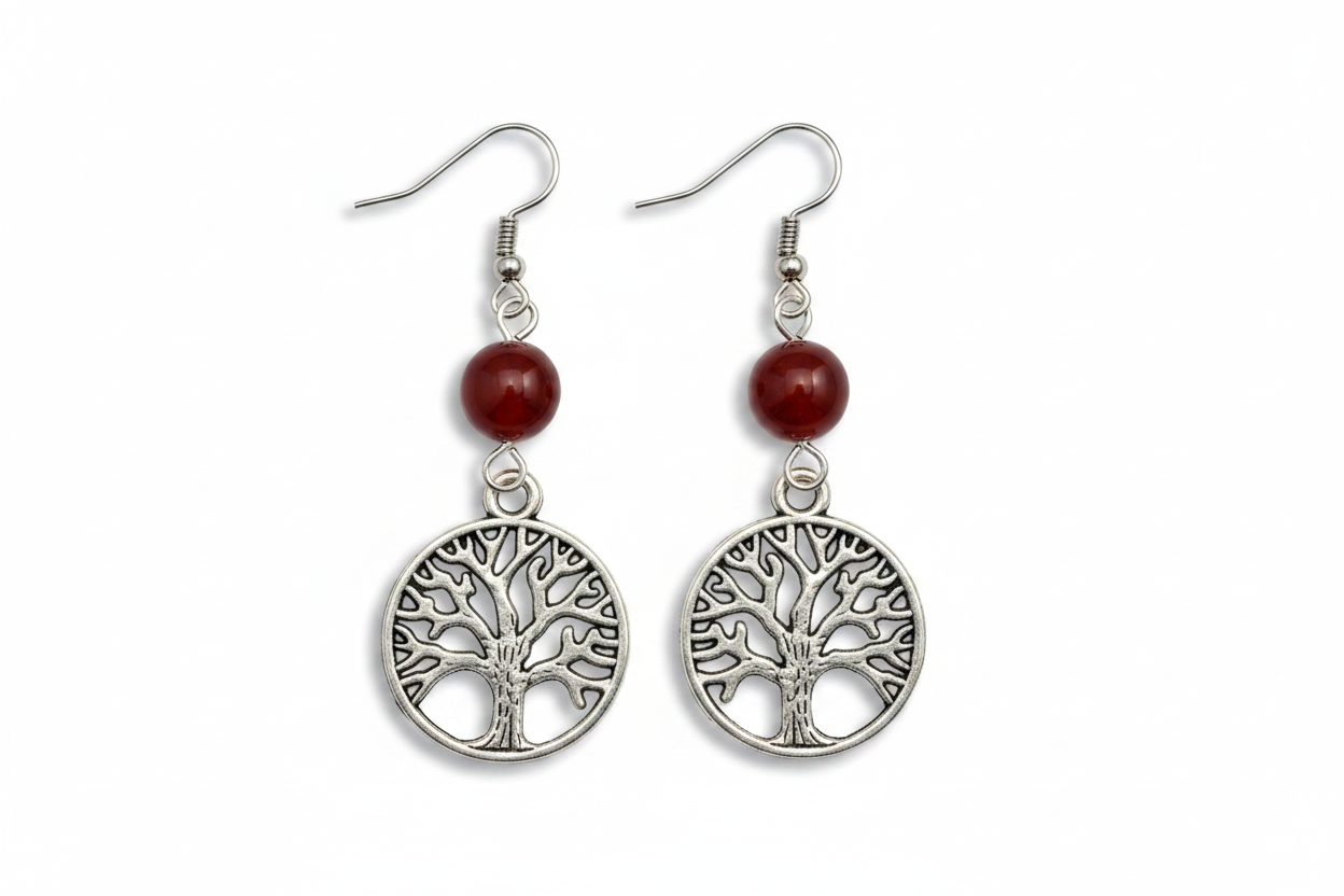Carnelian Tree of Life earrings