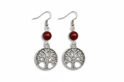 Carnelian Tree of Life earrings