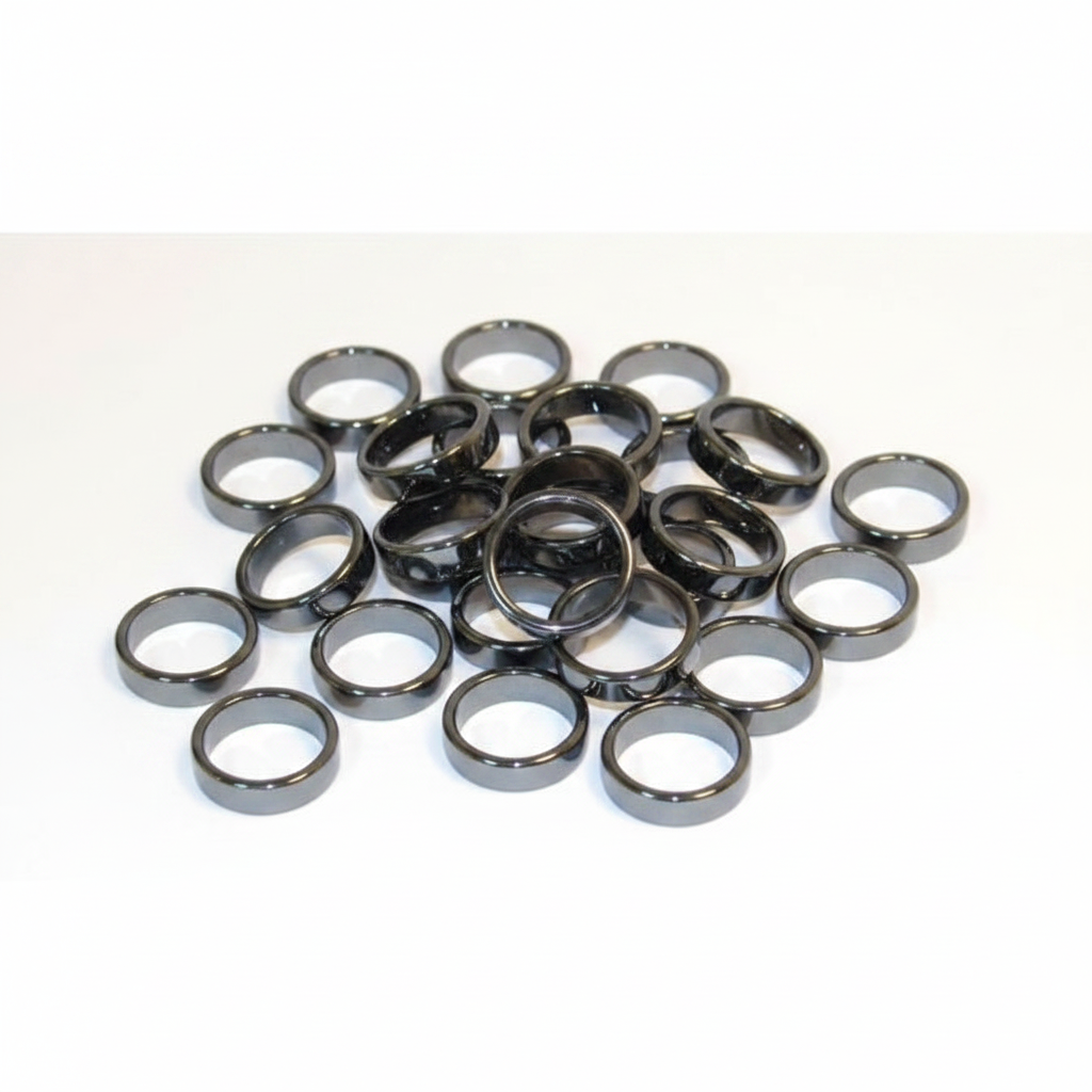 Flat Hematite Rings. bulk set, 100 Rings