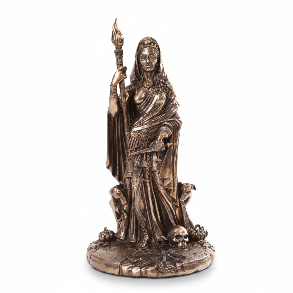 Goddess Hecate Bronze Statue, 11.25 Inches