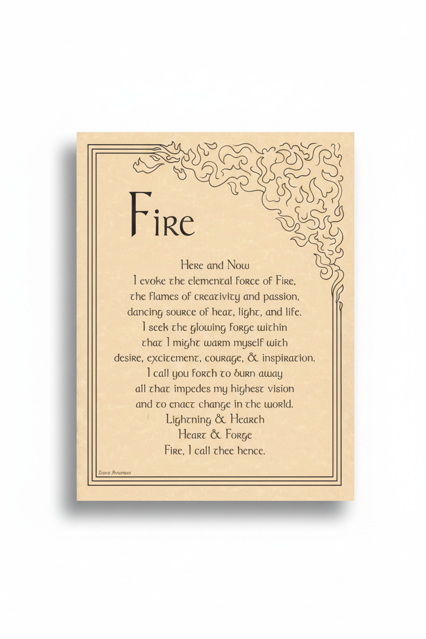 Fire Evocation Poster by AzureGreen, 8.5 x 11 Inches
