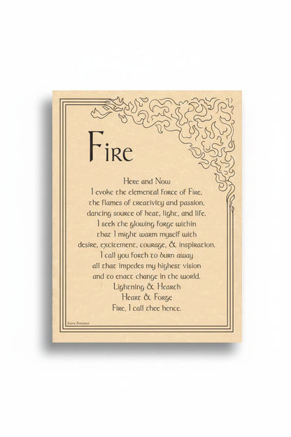 Fire Evocation Poster by AzureGreen, 8.5 x 11 Inches