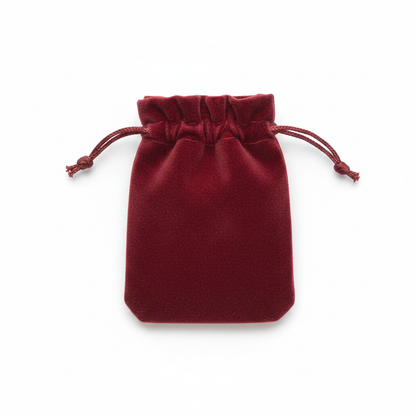 Burgundy Velveteen Bag, 2 x 2.5 Inches