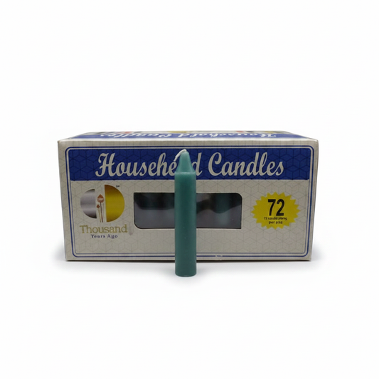 Green 4" Household Candles, Set of 72