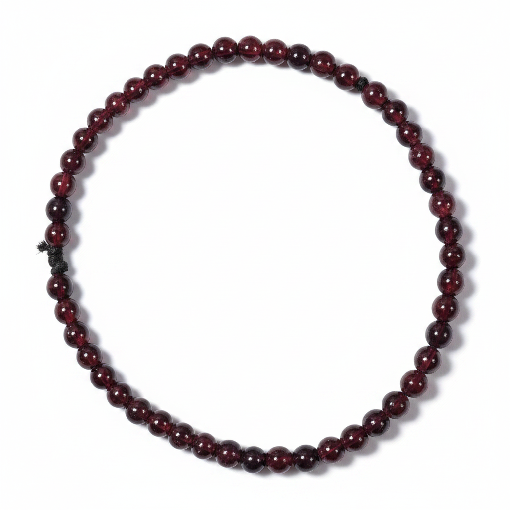 Garnet Bead Bracelet, 4mm Beads