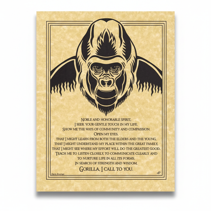 Gorilla Prayer Poster, 8.5" x 11"