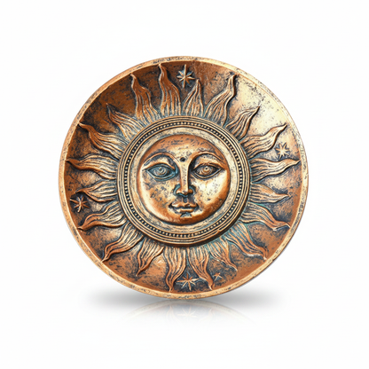 Bronze Sun Stick Incense Burner, 5 Inches