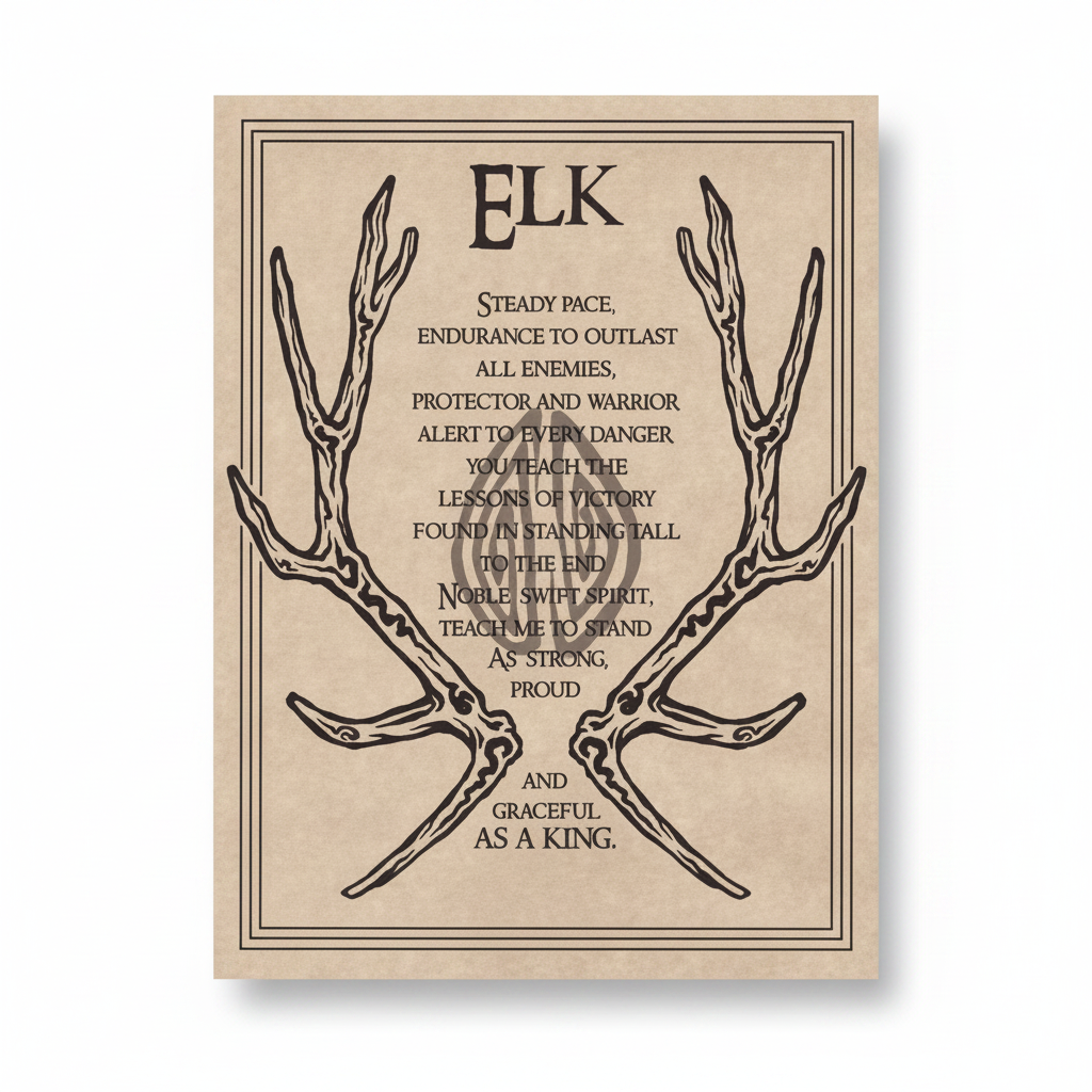 Elk Prayer Poster, 8.5" x 11"