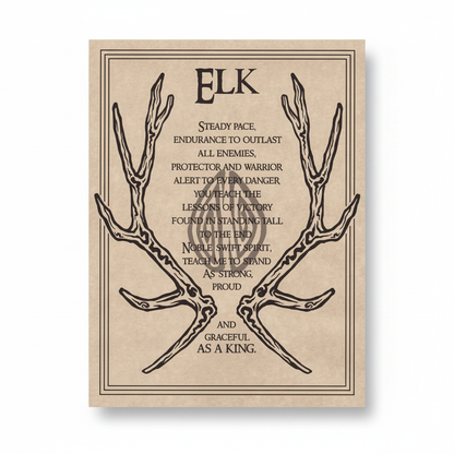 Elk Prayer Poster, 8.5" x 11"