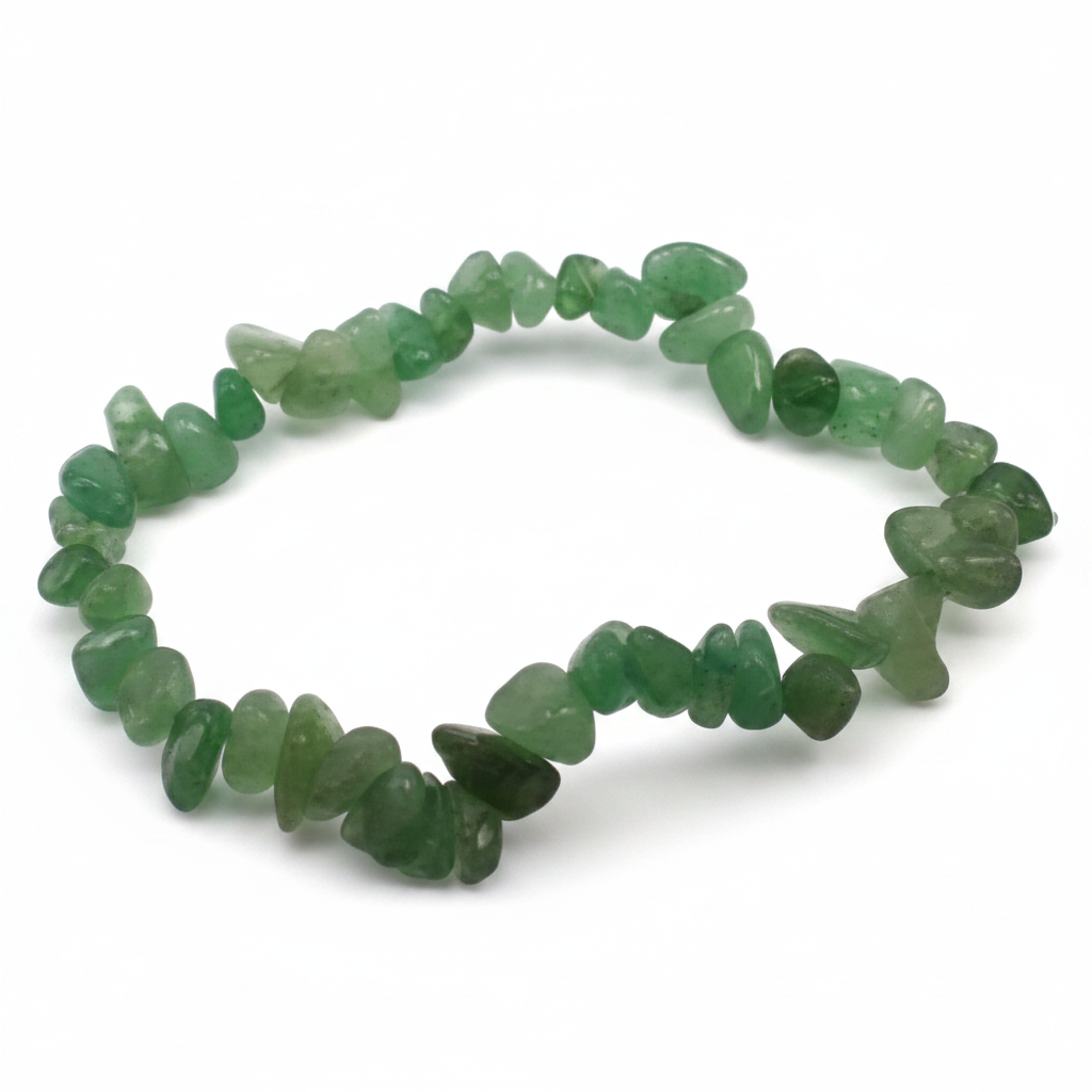 Green Aventurine Chip Bracelet, 3 1/8 Inches