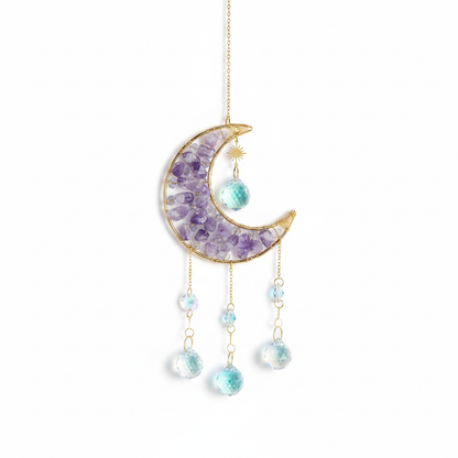 Celestial Sun Catcher with Amethyst, 16 1/2 Inch