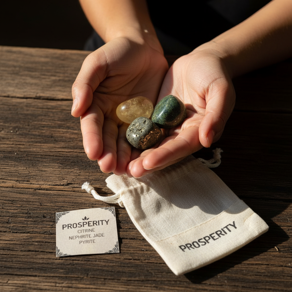 Prosperity Stones Kit, shown in use