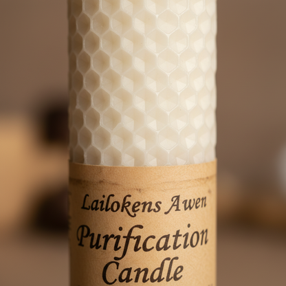 Purification Lailokens Awen Candle, detail view