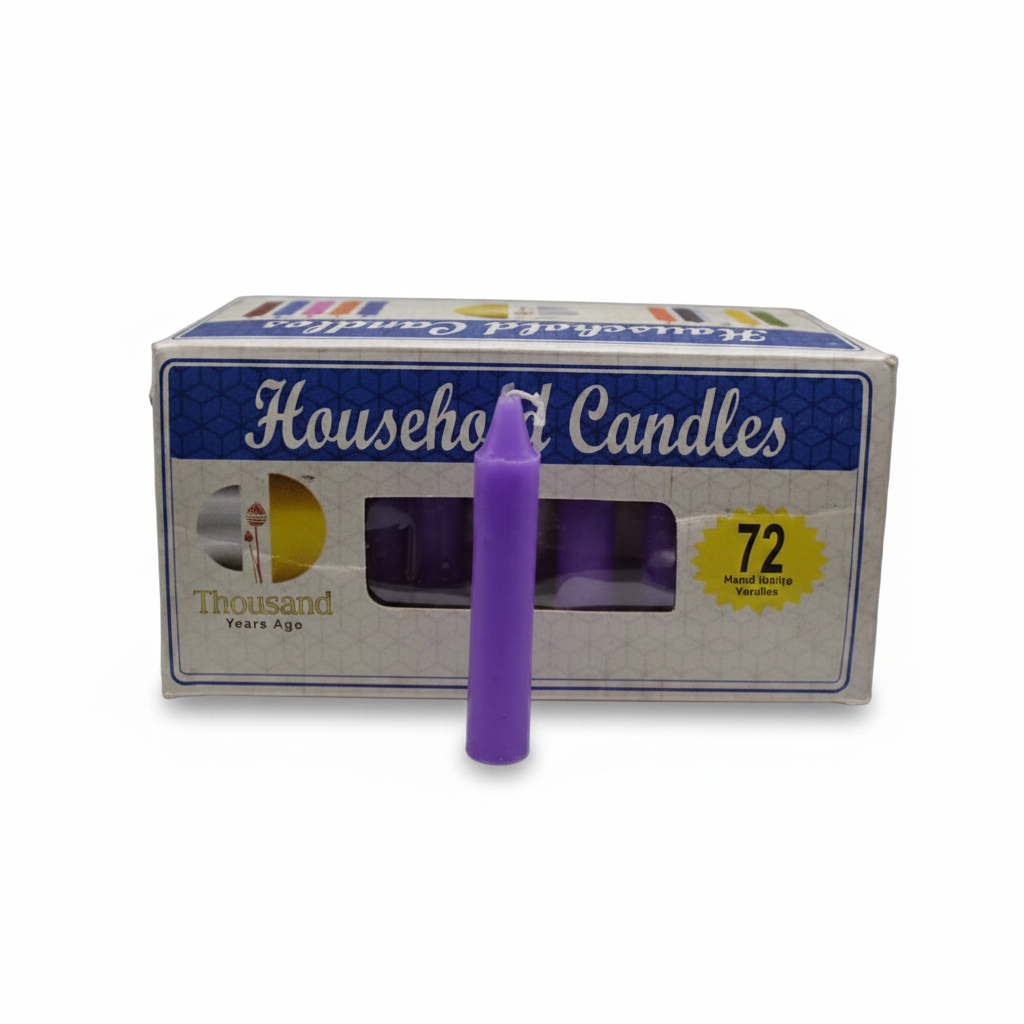 Purple 4" Household Candles, Set of 72