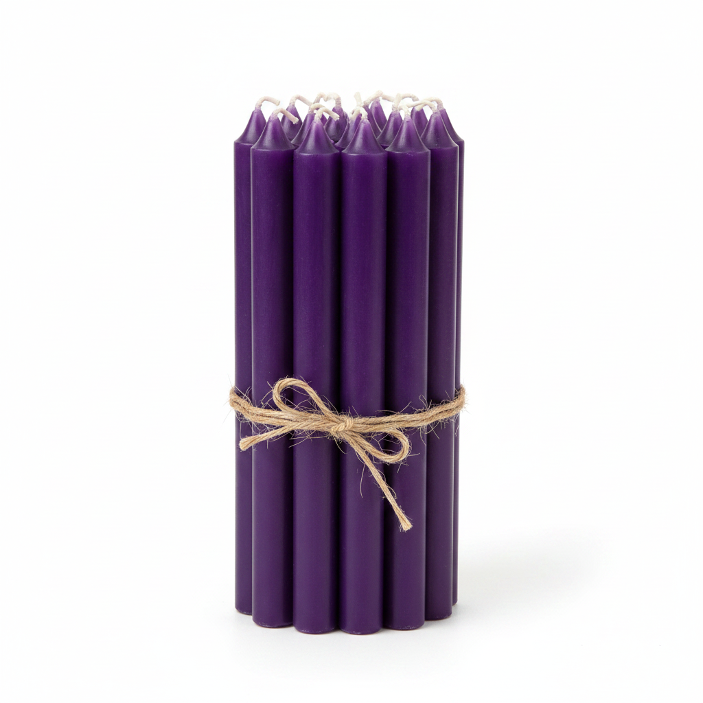 Purple Chime Candle Set of 20 – white background