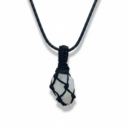 Rainbow Moonstone Rough Cage Pendant