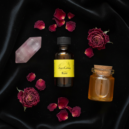 Rose Oil – Flat Lay