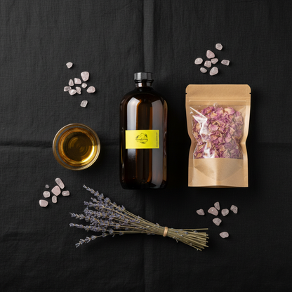 Rose Oil – Flat Lay