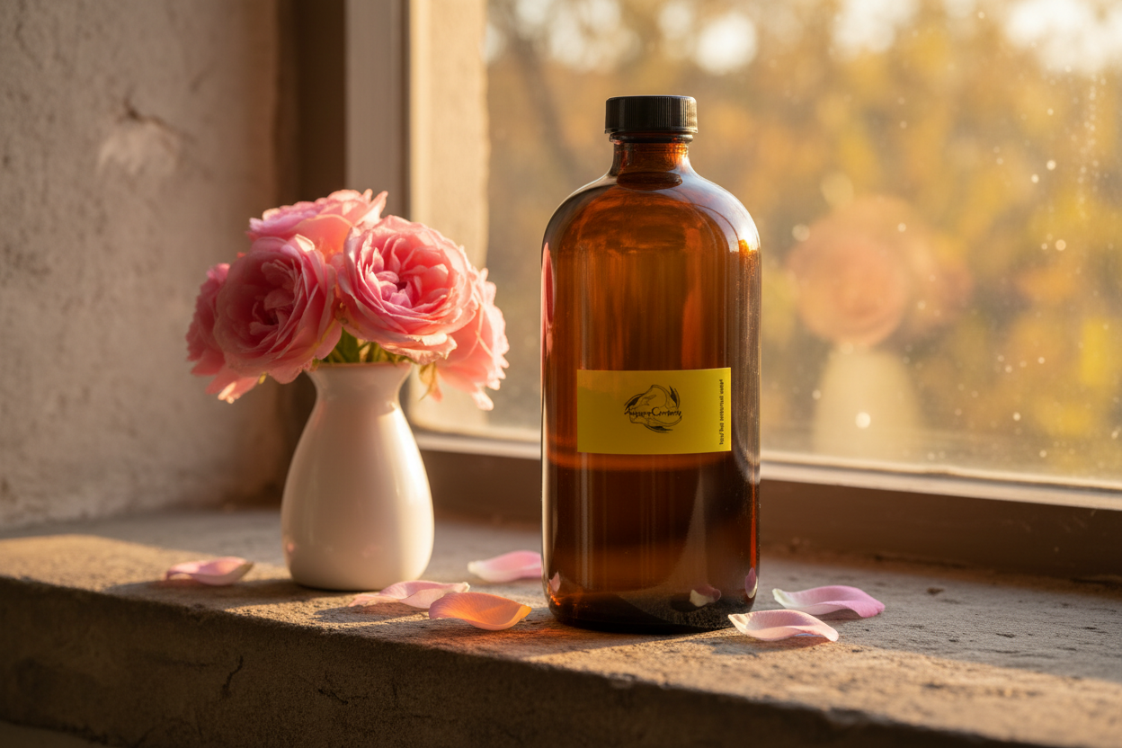 Rose Oil – Windowsill Scene
