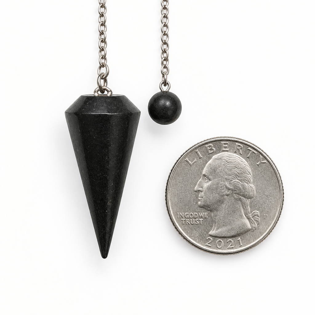 Shungite pendulum detail