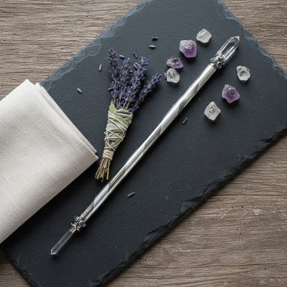 Silver-Plated Healing Wand, 8 Inches, alternate view