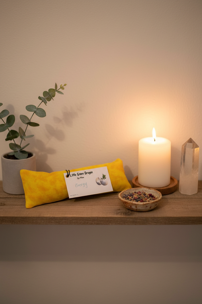 Energy Eye Pillow, 3" x 9", shown in use