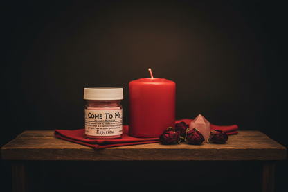 Come To Me Sachet Powder, 3/4 oz, shown in use