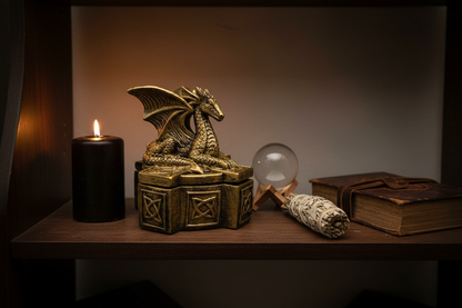 Celtic Dragon Keepsake Box, 5", detail view