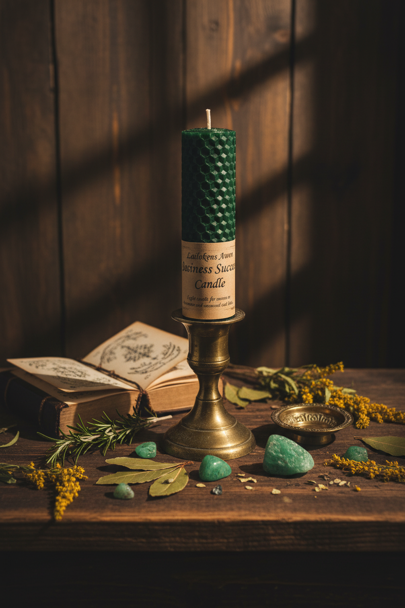 Business Success Lailokens Awen Candle, 4 1/4", detail view