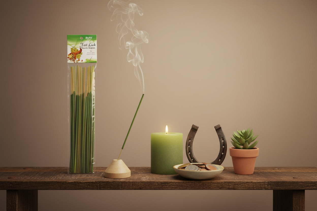 Fast Luck Incense Sticks, 20 Pack, detail view