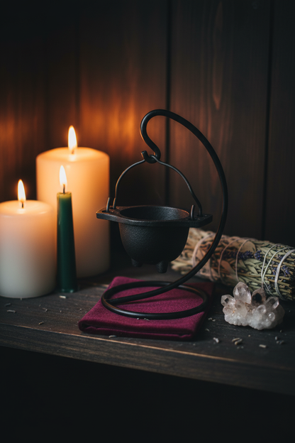 Cauldron Hanging Incense Burner, alternate view
