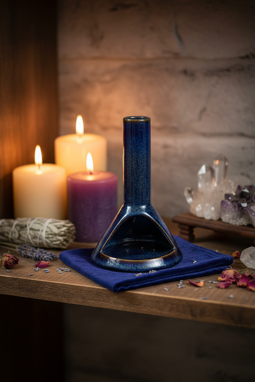 Chimney Burner Blue, 6 Inches, shown in use
