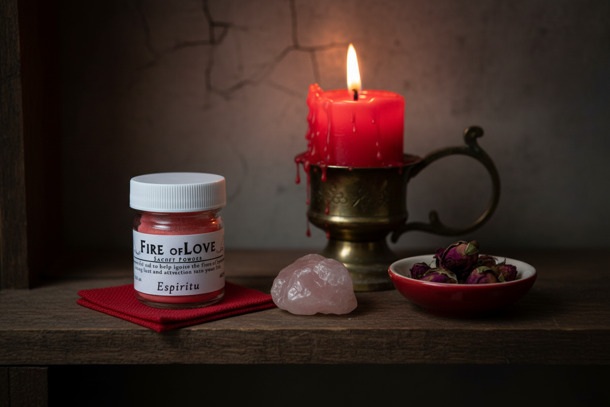 Fire of Love Sachet Powder, 3/4 oz, detail view