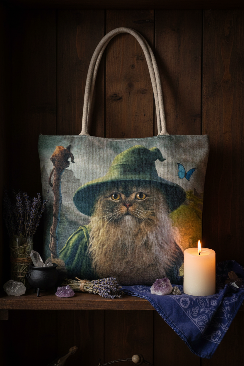 Catdalf Tote Bag, 17" x 17", alternate view