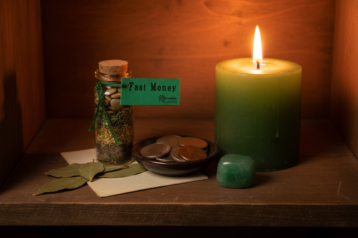 Fast Money Pocket Spellbottle, 2 Inches, alternate view