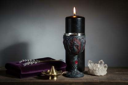 Dragon Chalice, 7.5 Inches, detail view