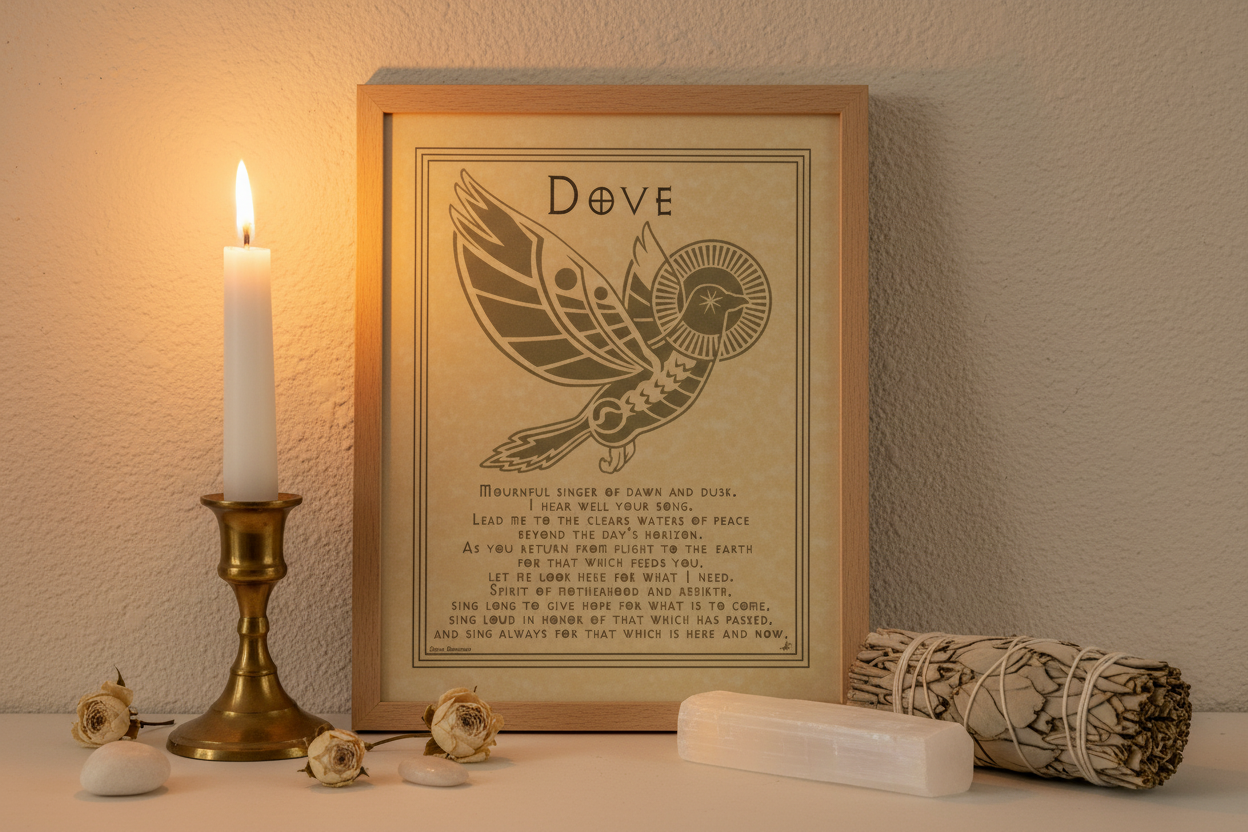 Dove Prayer Poster by AzureGreen, 8.5 x 11 Inches, alternate view