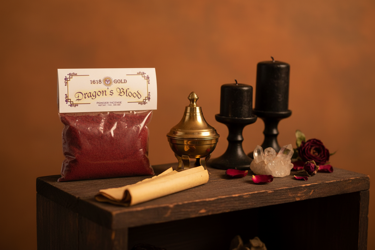 Dragon's Blood Powder Incense, 1 oz, detail view
